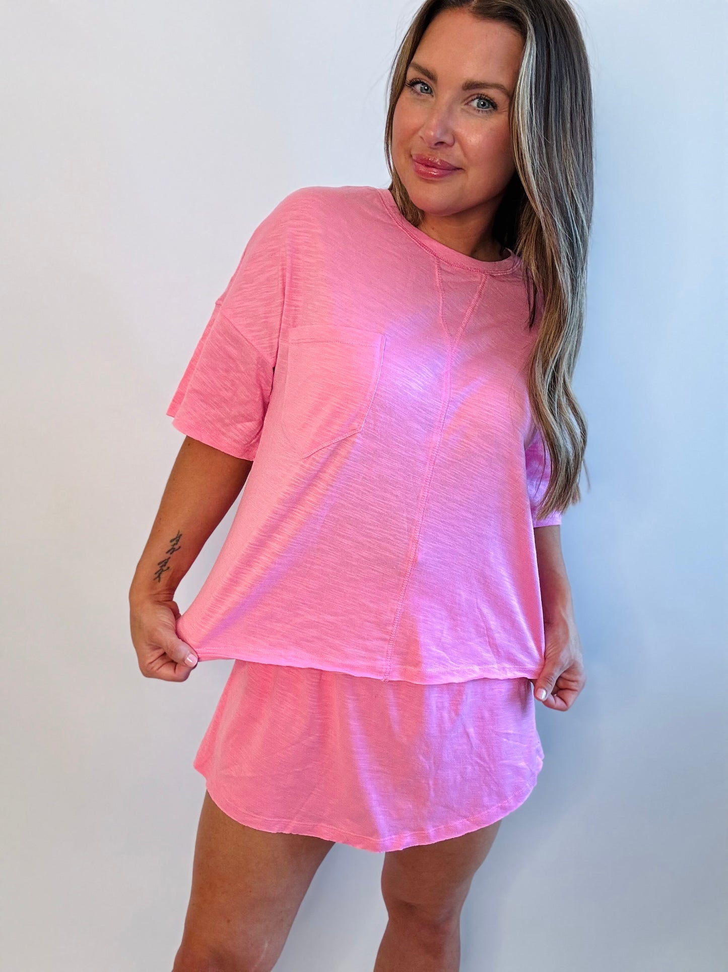 Oversized Tee Skort Set