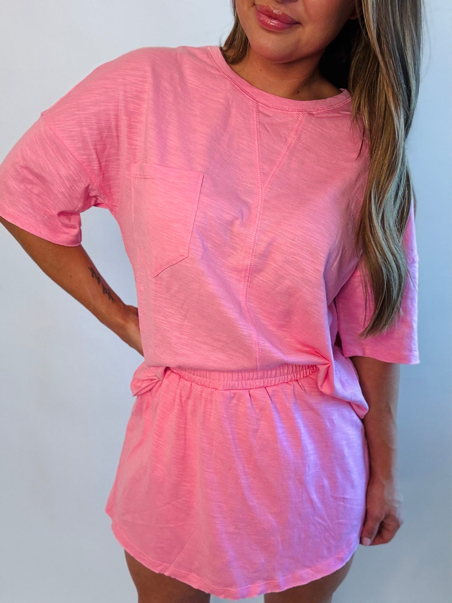 Oversized Tee Skort Set