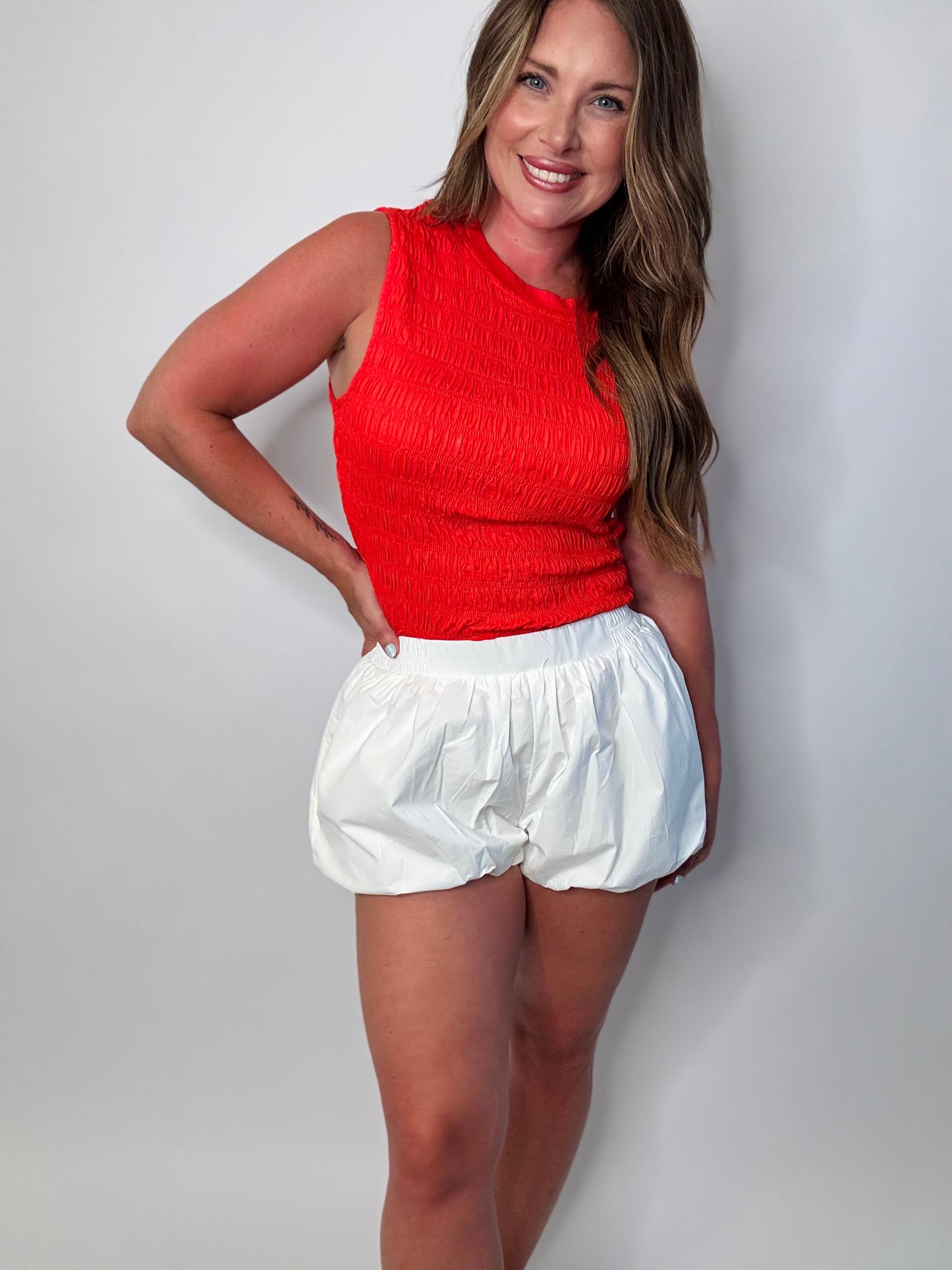 Smocked Ruffle Tank