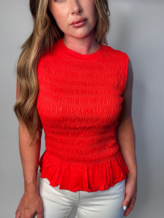 Smocked Ruffle Tank