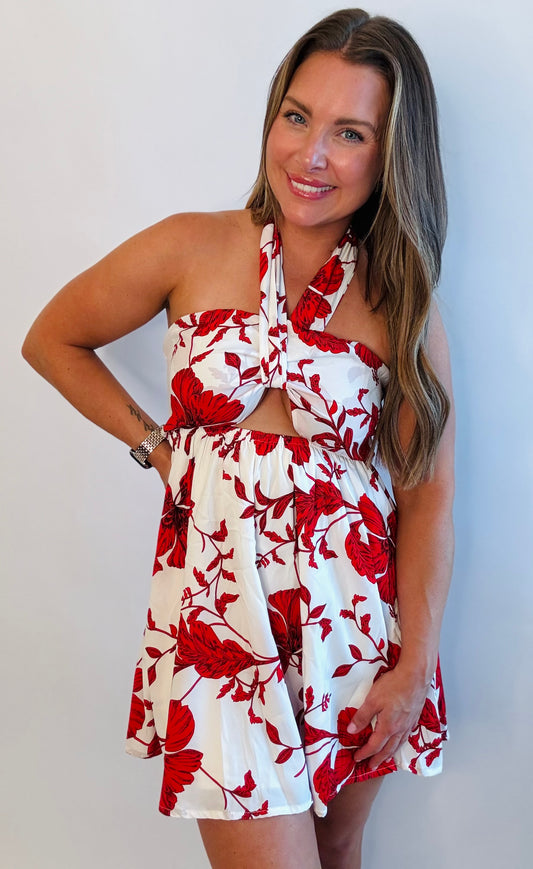 Cut Out Tie Dress