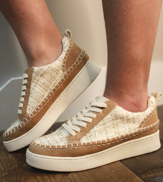 Camel Tweed Sneakers