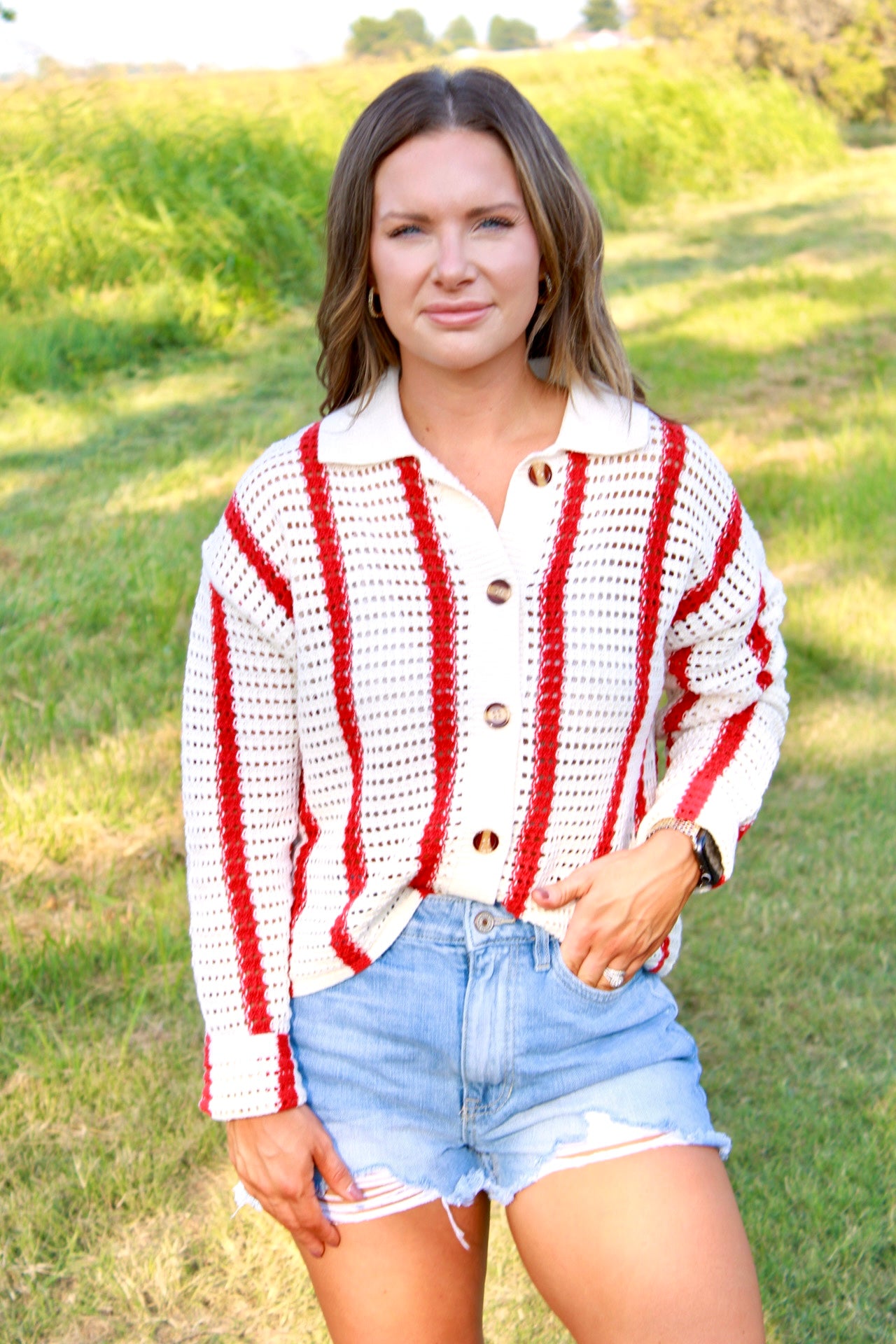 Crochet Button Down Top