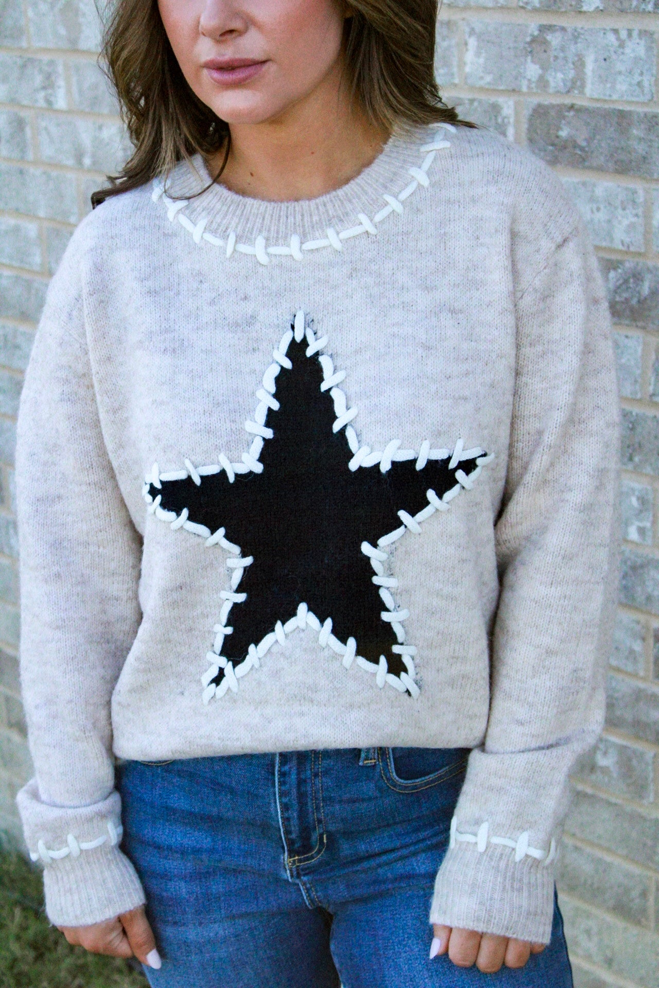 Star Stitched Sweater