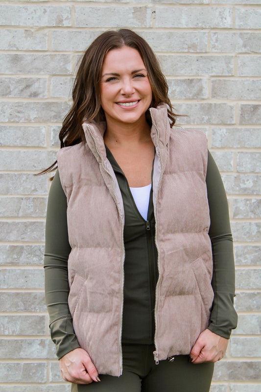 Corduroy Puffer Vest