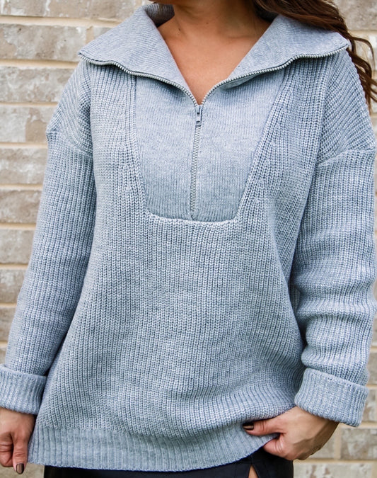 Oversized Half Zip Sweater