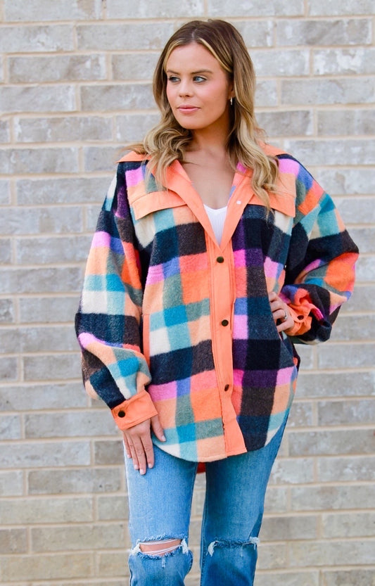 Oversized Vintage Plaid Shacket