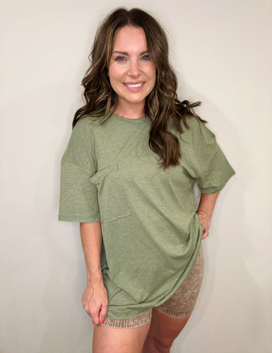 Boyfriend Pocket Tee - Olive