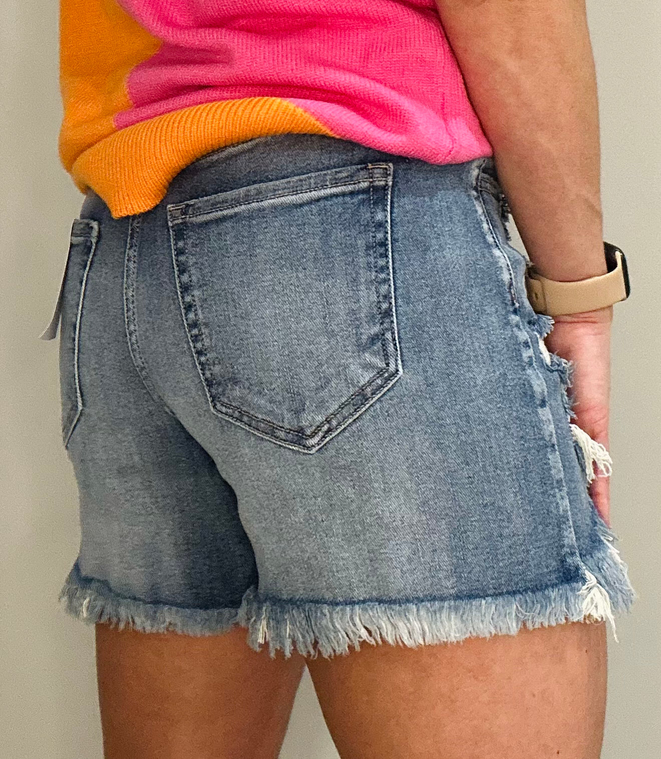 Boyfriend Frayed Denim Shorts